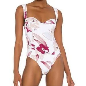 Revel Rey NEW Celeste One Piece Bikini Leche Floral